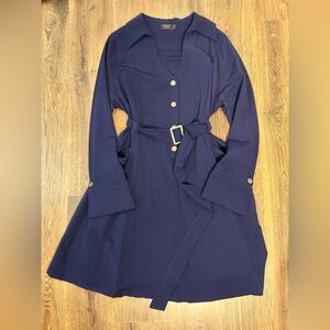IGIGI Women’s‎ Size 20 Navy Blue V-Neck Collared Belted Midi Dress Plus Size
